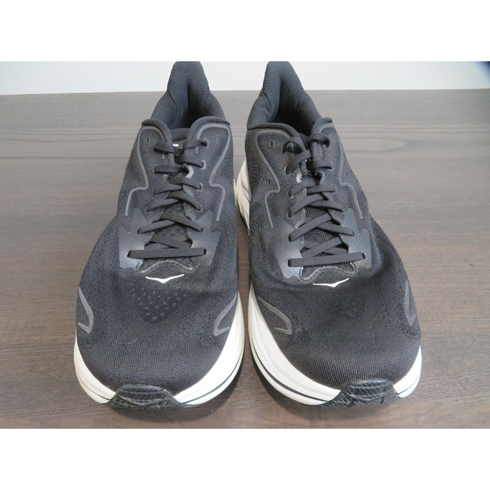 Hoka One One Clifton 10 Shoes Mens Size 14 Black Running Sneakers 1162030 BWHT - Picture 3 of 10